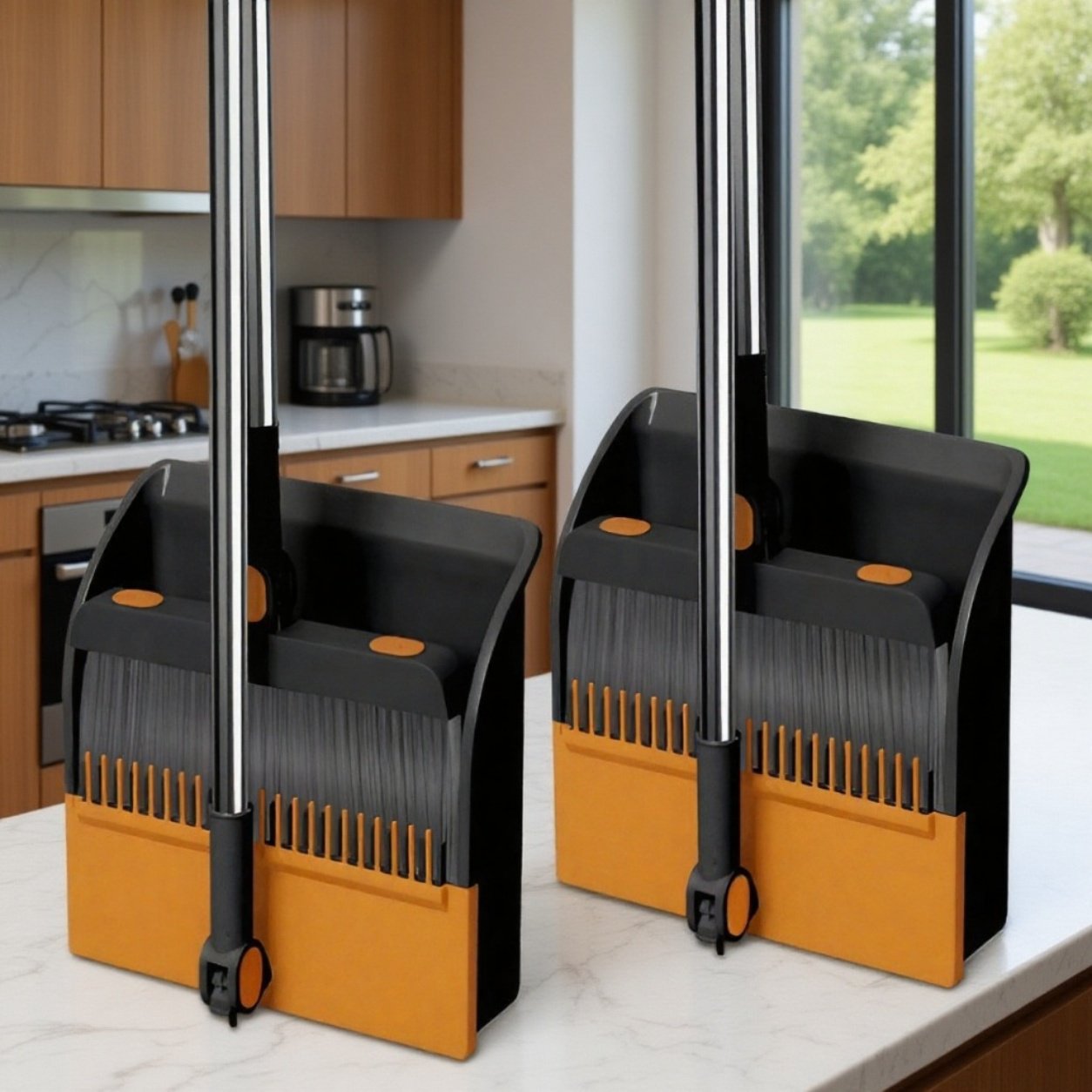 高品質ほうきとちりとりセットの全体画像