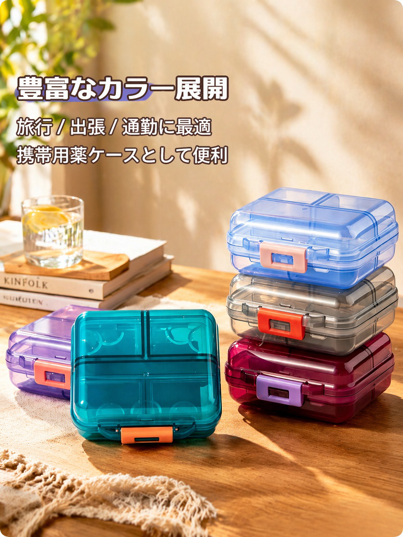 薬を清潔に保管できる密封ピルケース