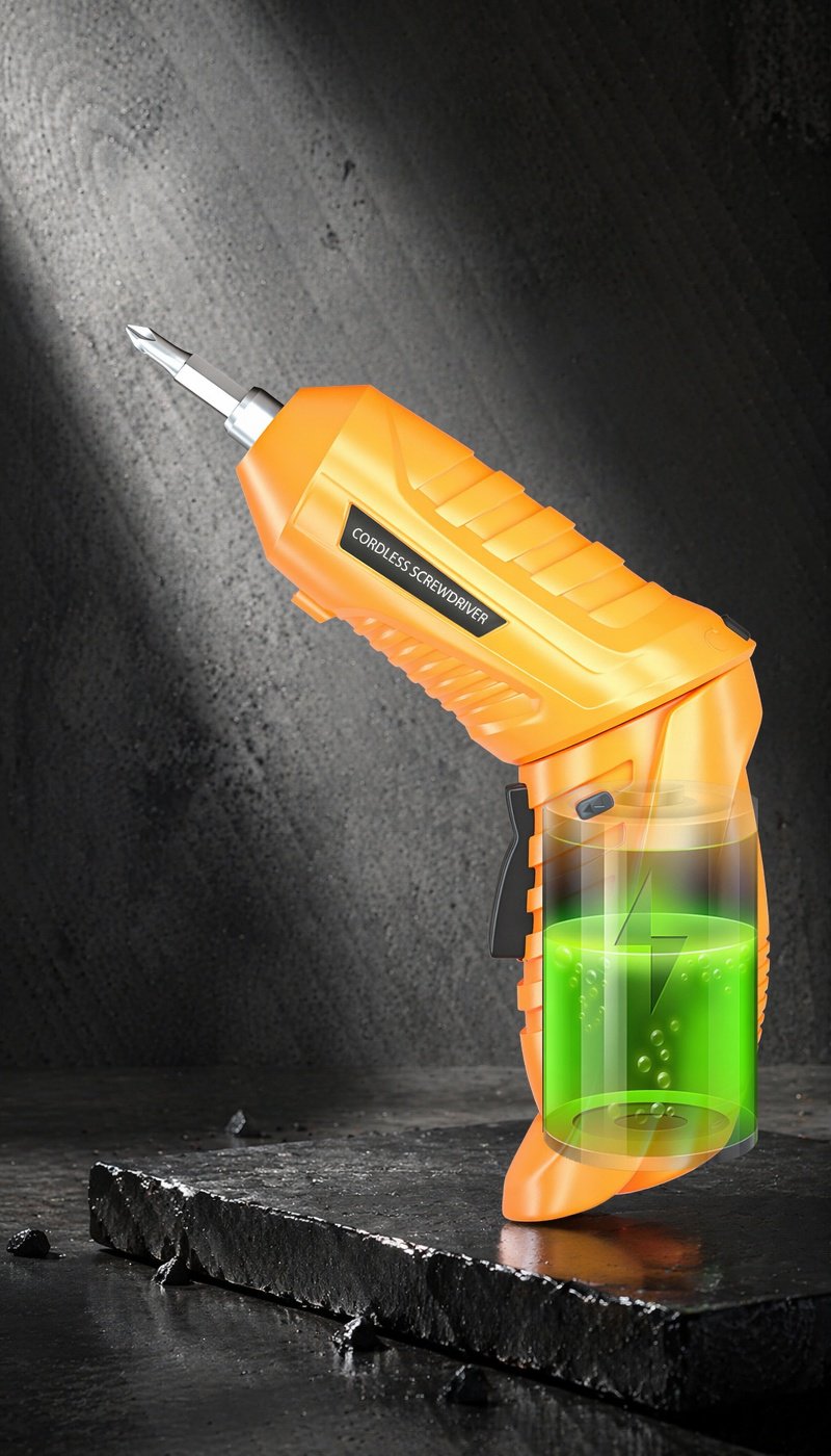 Foldable yellow screwdriver for easy storage