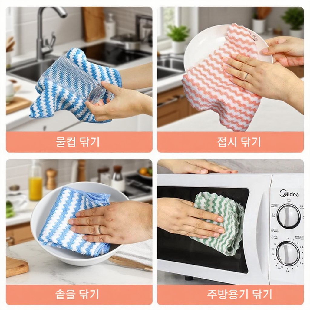 기름때를 쉽게 닦아내는  산호벨벳 행주