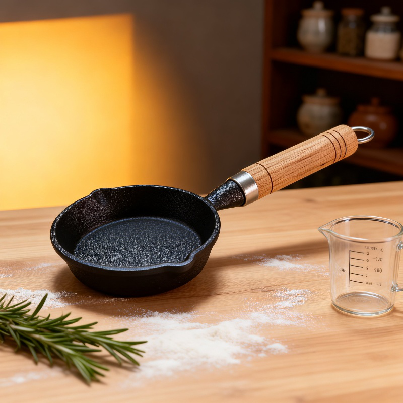 Pequeña sartén de hierro para freír a alta temperatura