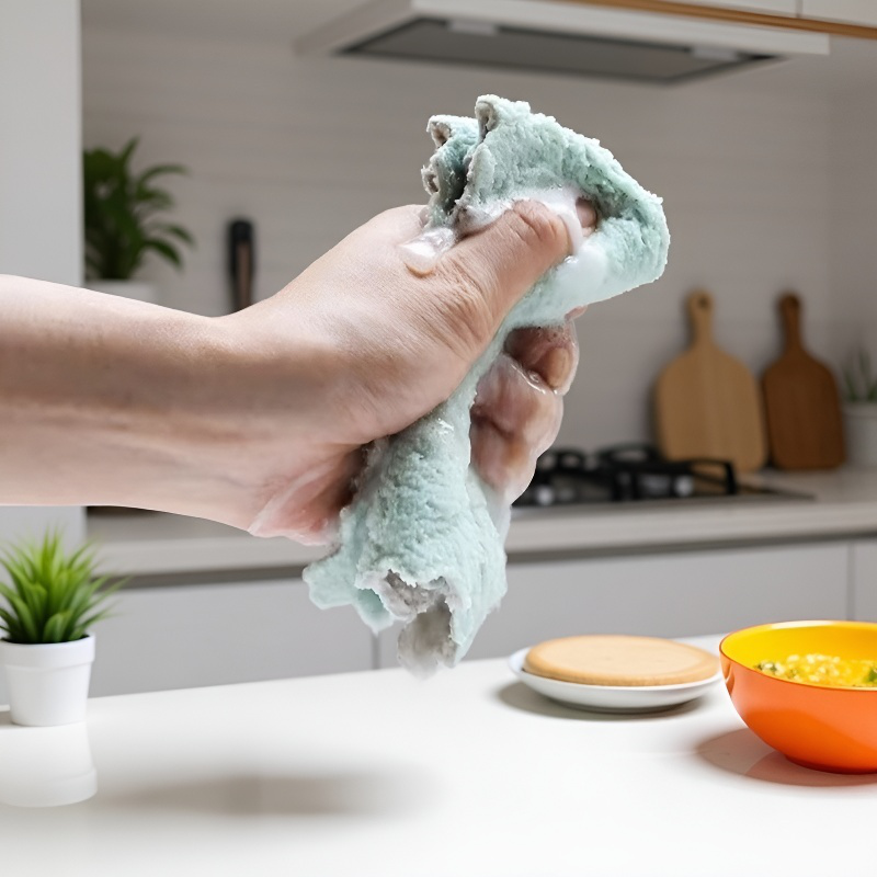 Doppelseitiges, verdicktes Mikrofaser-Küchentuch aus Coral Fleece