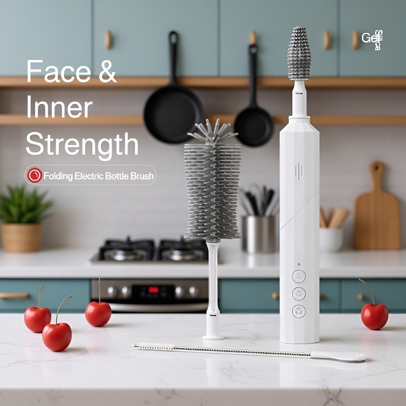 Multi-functional Electric Baby Bottle Cleaning Brush Set with Foldable Design
