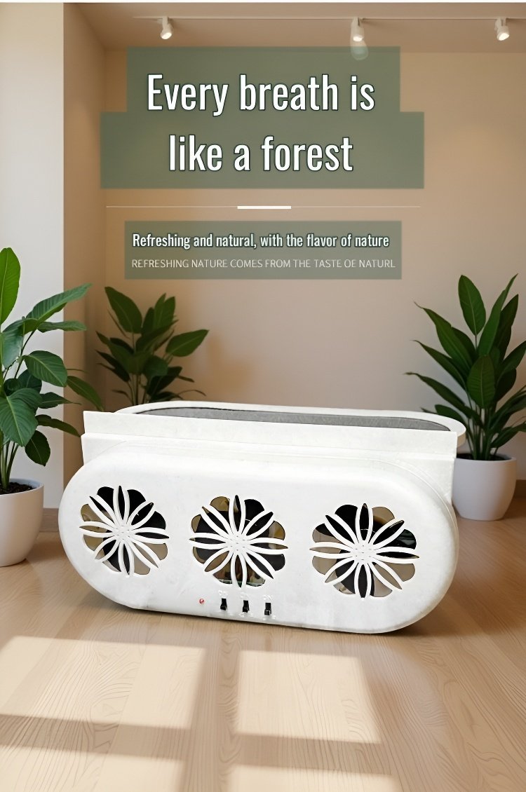 Solar car fan with automatic ventilation