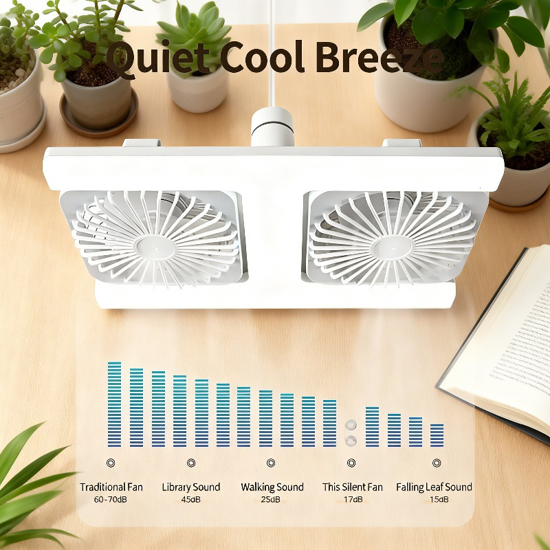 Silent dual-row fan light