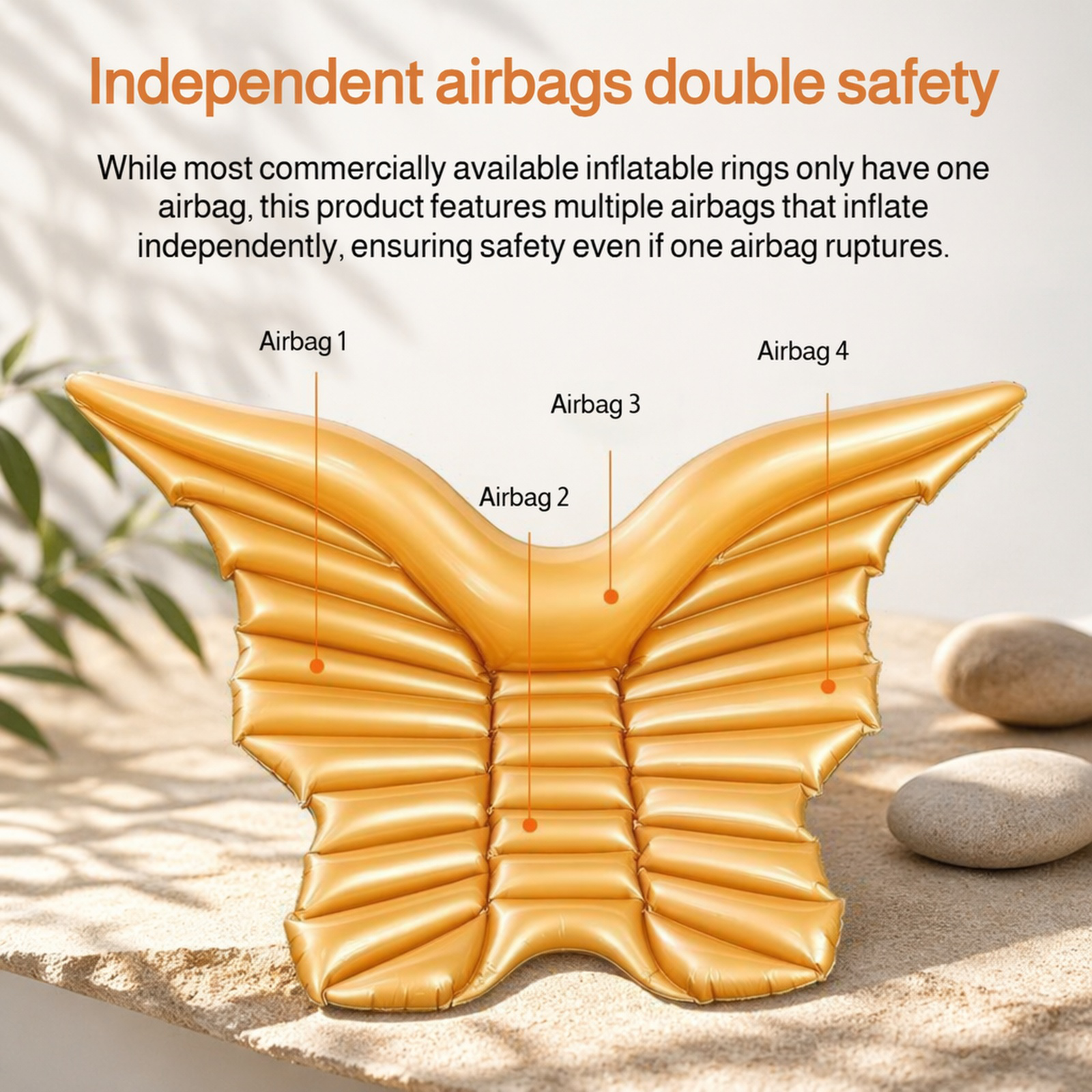 Inflatable butterfly float, wings, swimming ring, floating bed, extra-large PVC water bed, angel win