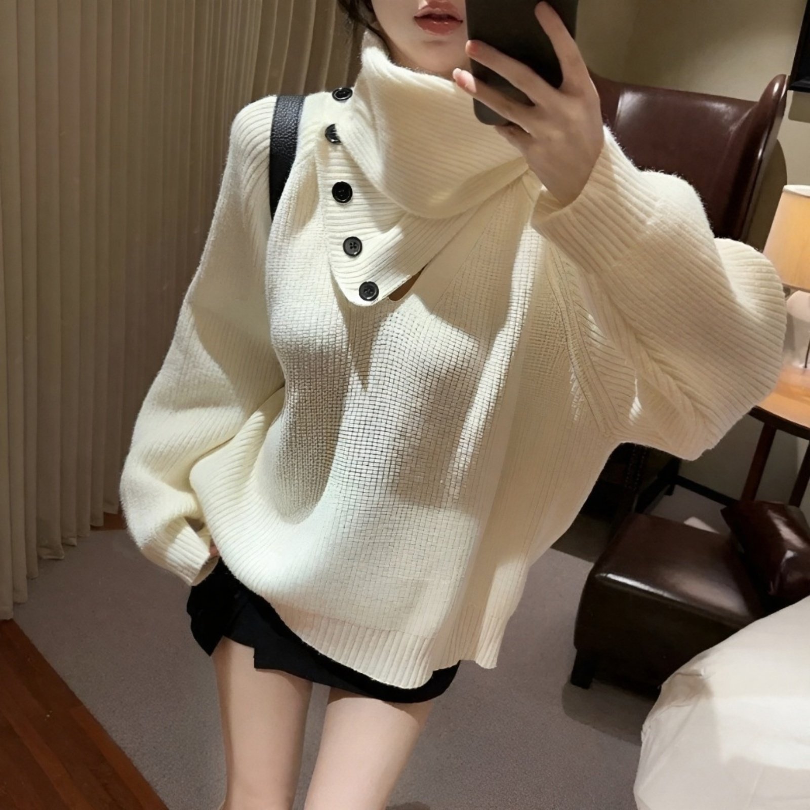 2026年秋冬 新作 レディース スカーフ付きVネックハイエンドニットセーター