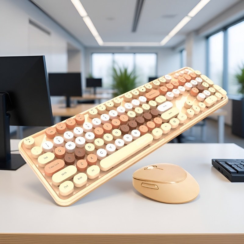 複数色の口紅キーキャップが並ぶ様子