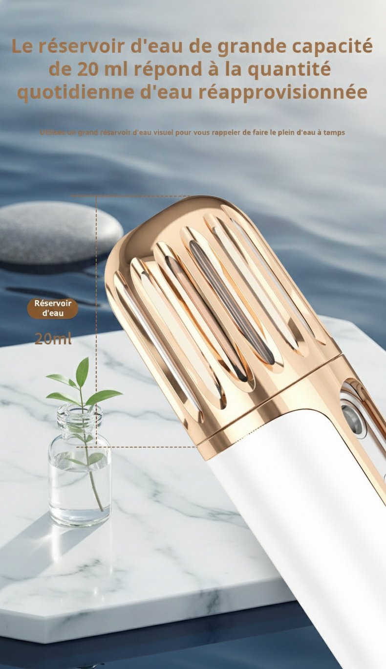 Utilisation du compteur d'hydratation à double jet nano à la maison