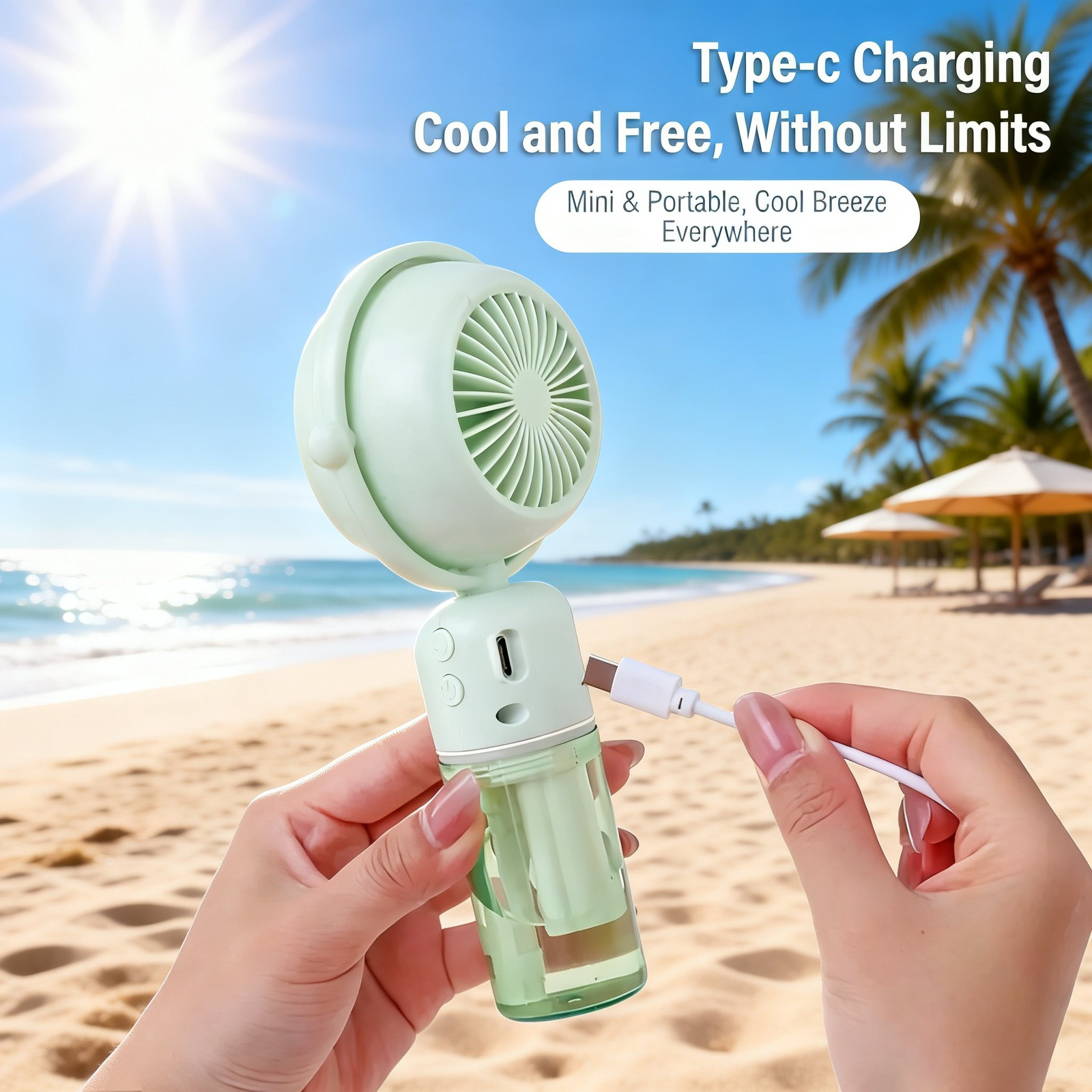 USB rechargeable mini fan for personal comfort
