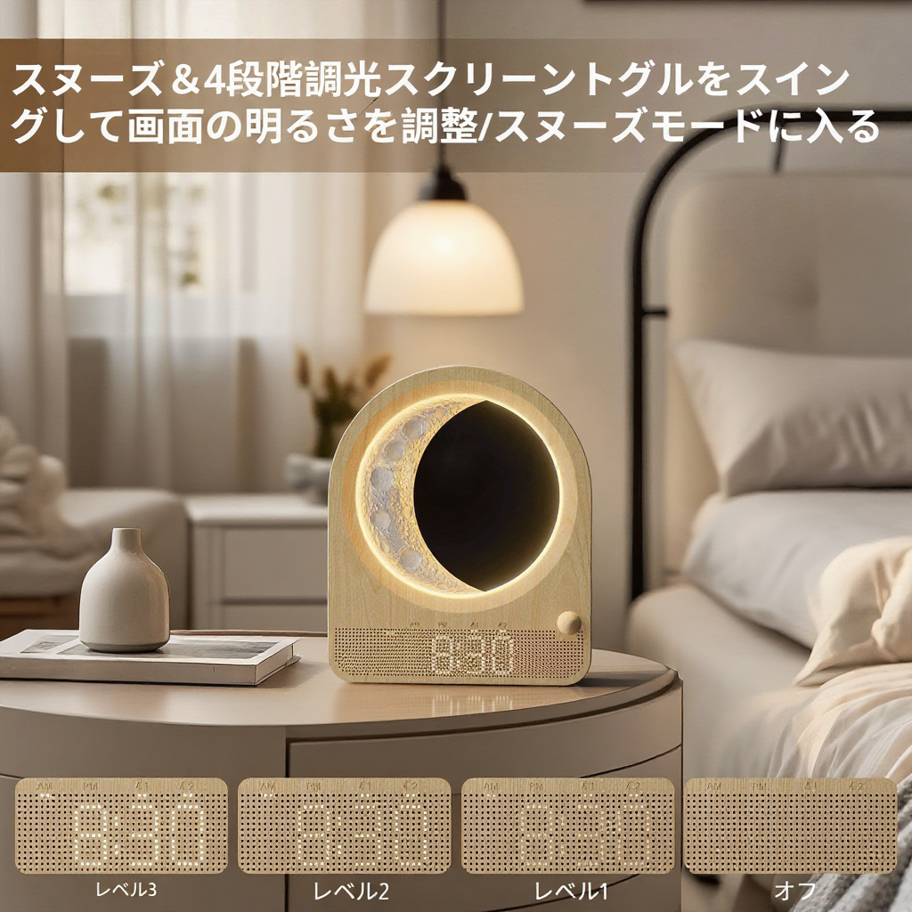 多機能目覚ましライトのアラーム設定画面