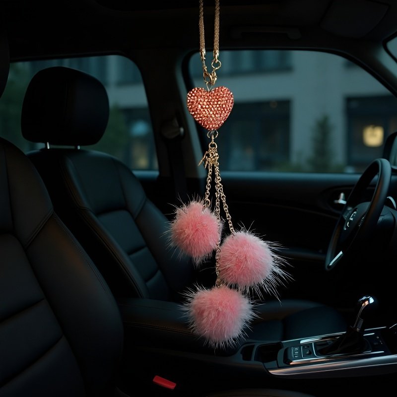 Wisiorek z pomponem samochodowym