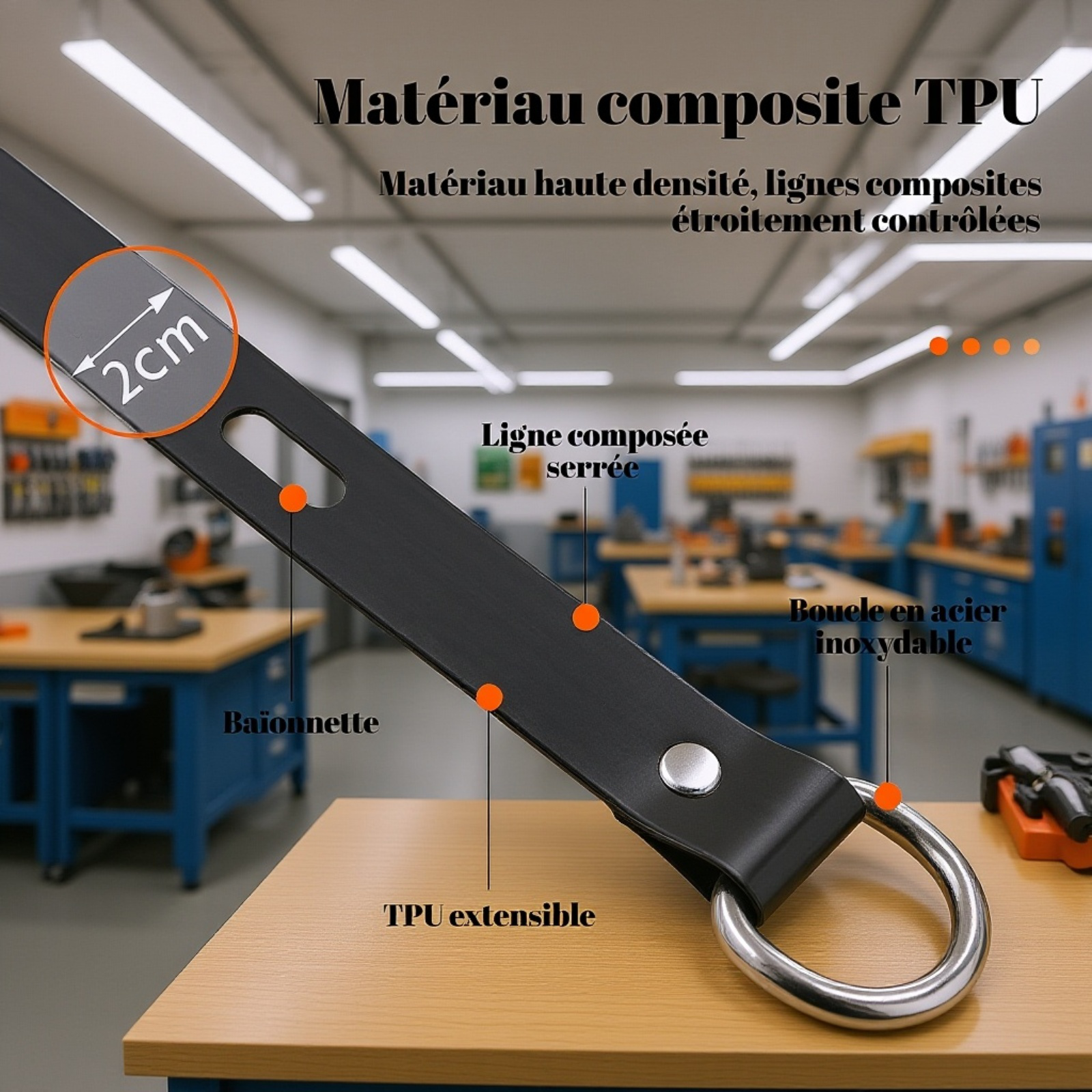 Corde à linge murale avec boucle de positionnement invisible pour ceintures