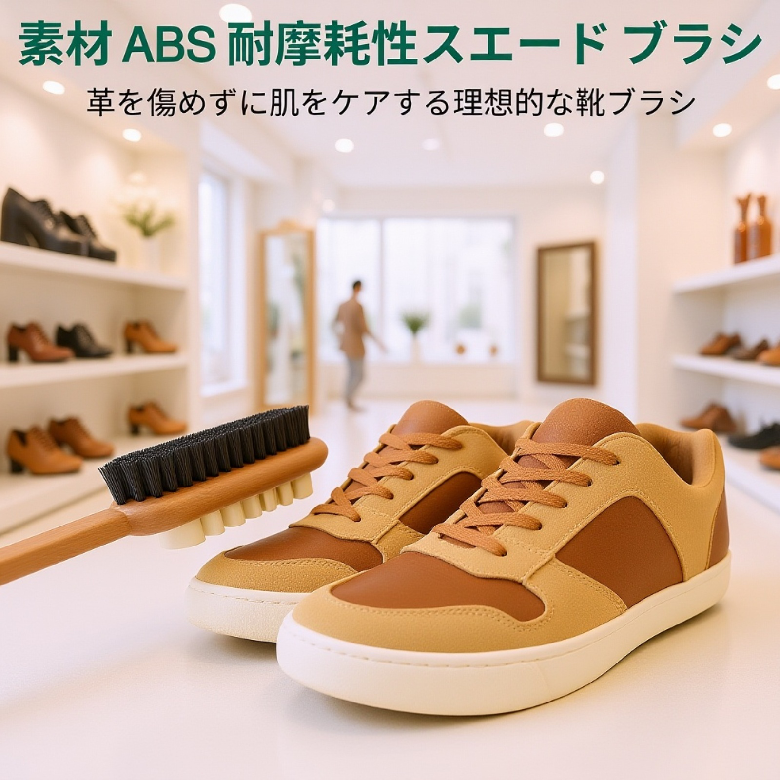 車内の靴汚れを除去する除染ブラシ