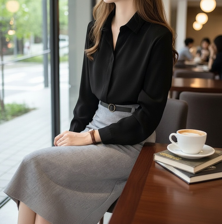 데일리룩으로 연출한 이너 셔츠 스타일링