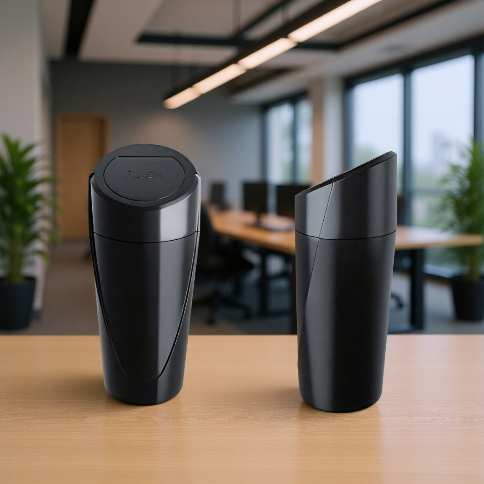 車のドアポケット斜めインサートボトル型ソフトゴミ箱