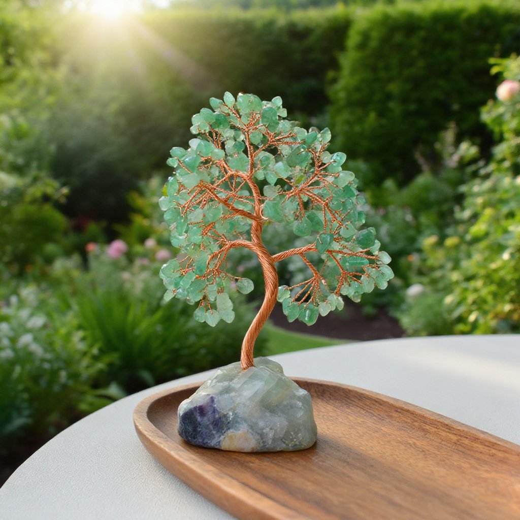 수정 원석 부자 나무 장식품