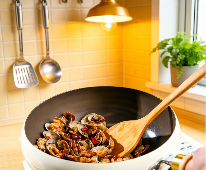 Olla de cristal de titanio pequeña, versátil para verduras y sopas