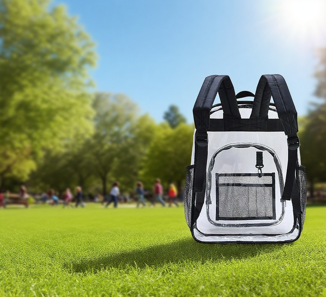 Voděodolný transparentní školní batoh s velkou kapacitou