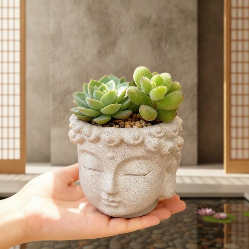 Zen Buddha Kopf Wohnaccessoire