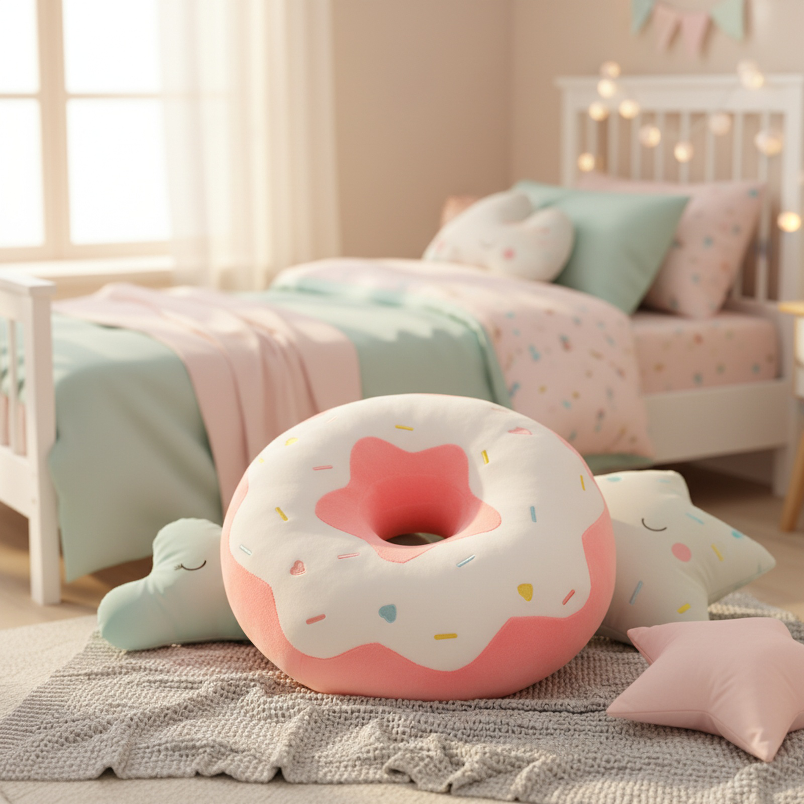 Cute Donut Cushion Plush Doll Sofa Pillow Balcony Tatami Leisure Butt Pad