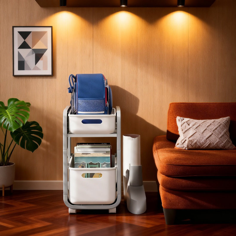 移動式ブックバッグ・お菓子・本収納ワゴン