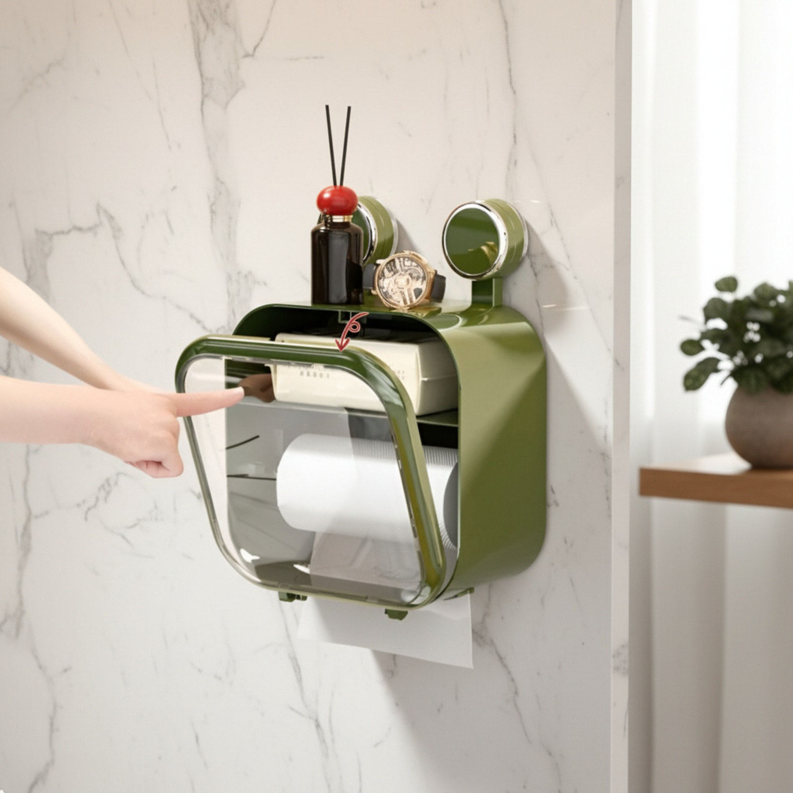 Multifunctional Wall-mounted Suction Toilet Paper Holder