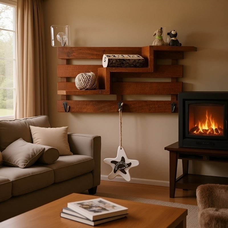 **Półka ścienna z litego drewna bez wiercenia – praktyczny regał na ścianę**