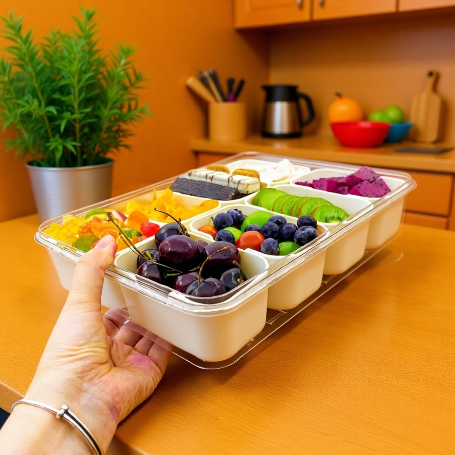 Caja organizadora de especias para cocina con tapa