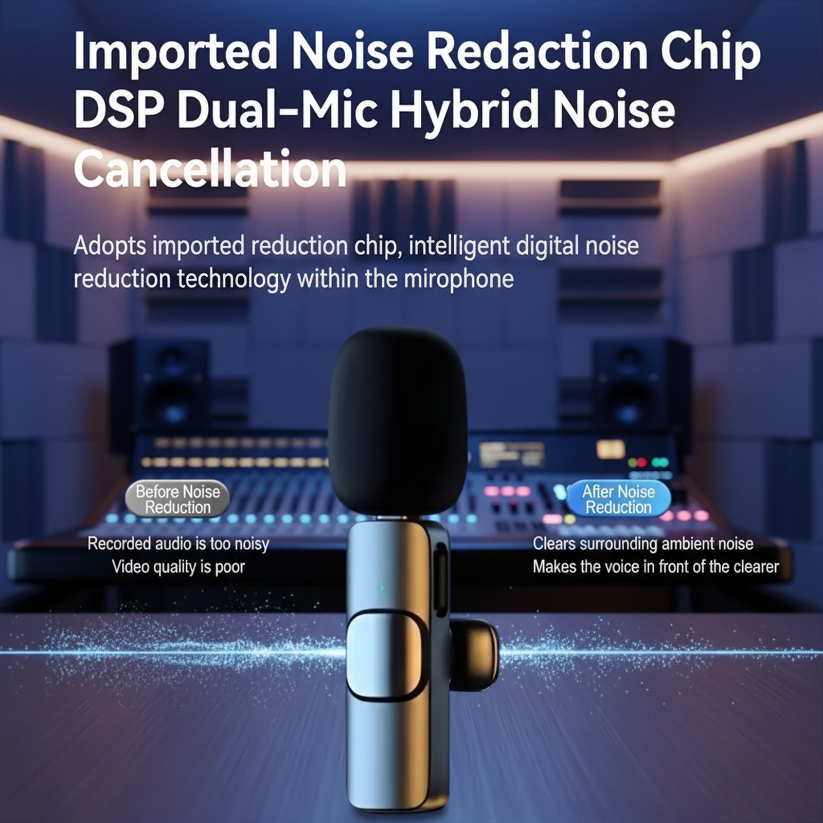 Wireless 360° Clip-on Microphone
