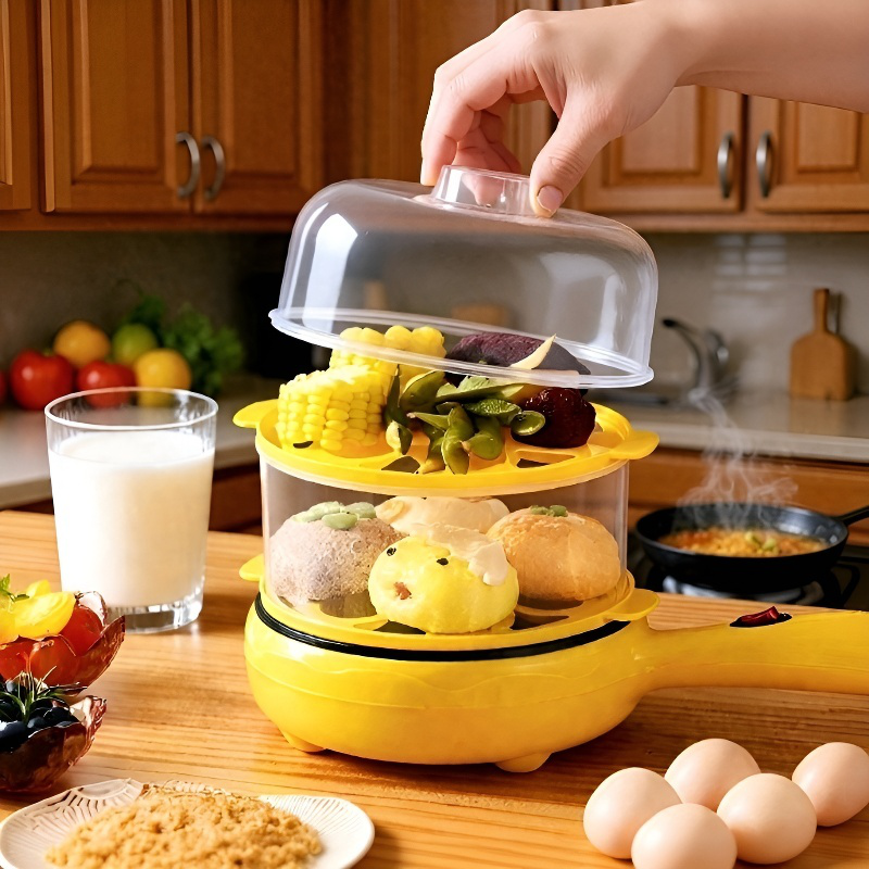 Cocina eléctrica multiusos para hervir y freír huevos
