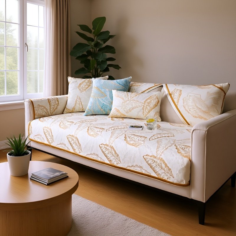 レザーソファークッションアイスシルクカバークロス 夏の滑り止め涼しい感じクッションクーラーカバーカバー