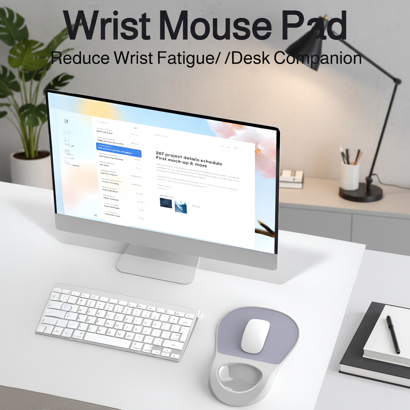 Ergonomic Office Mouse with Simple Wrist Rest front view
