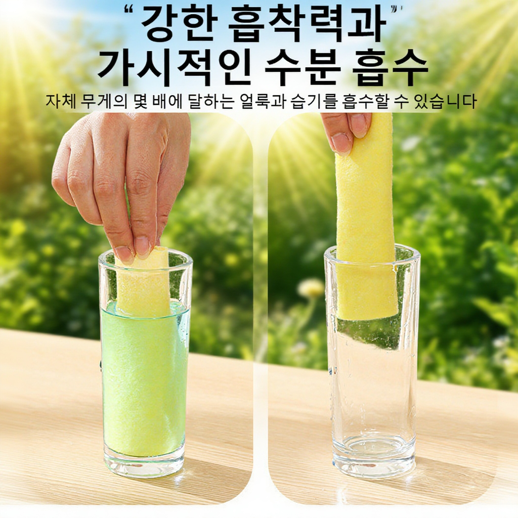  기름 제거, 부스러기 없는 수세미