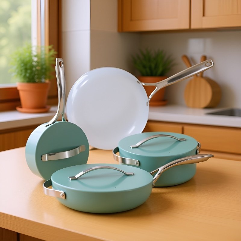 7-Piece Nonstick Cookware Set with Pan, Pots, and Bowls for Kitchen