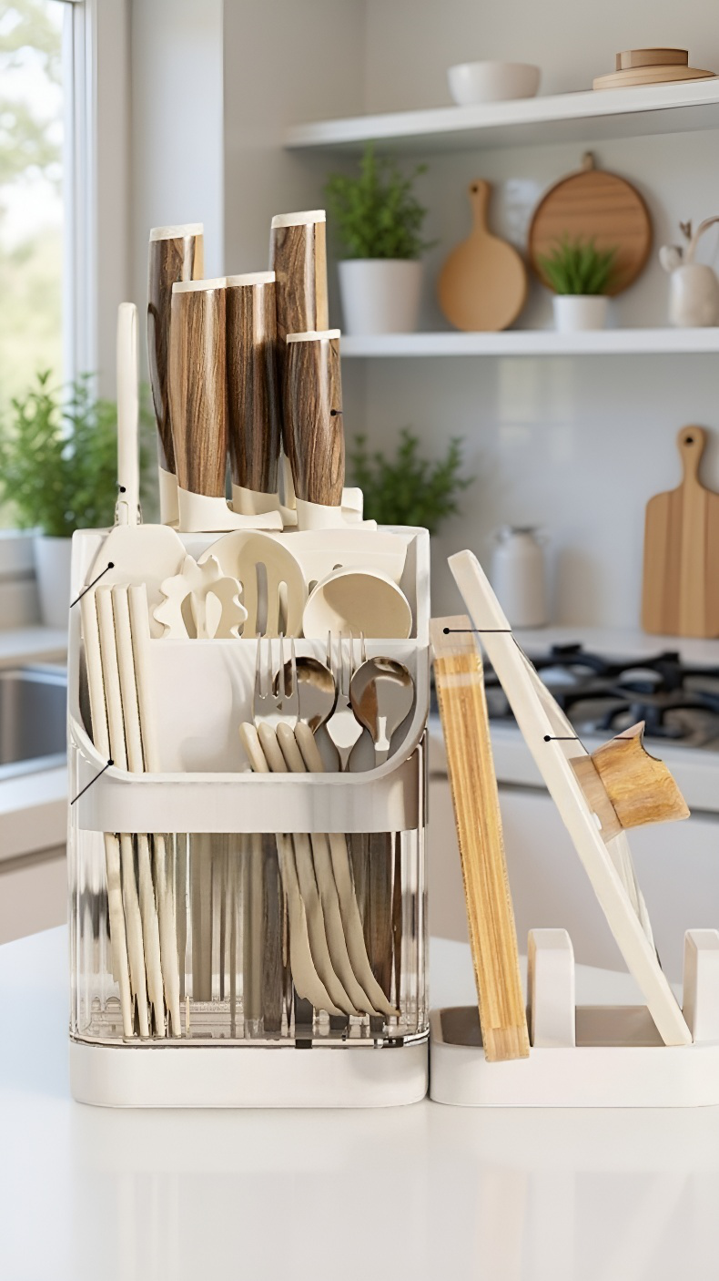 모던 디자인의 칼 젓가락 보관대