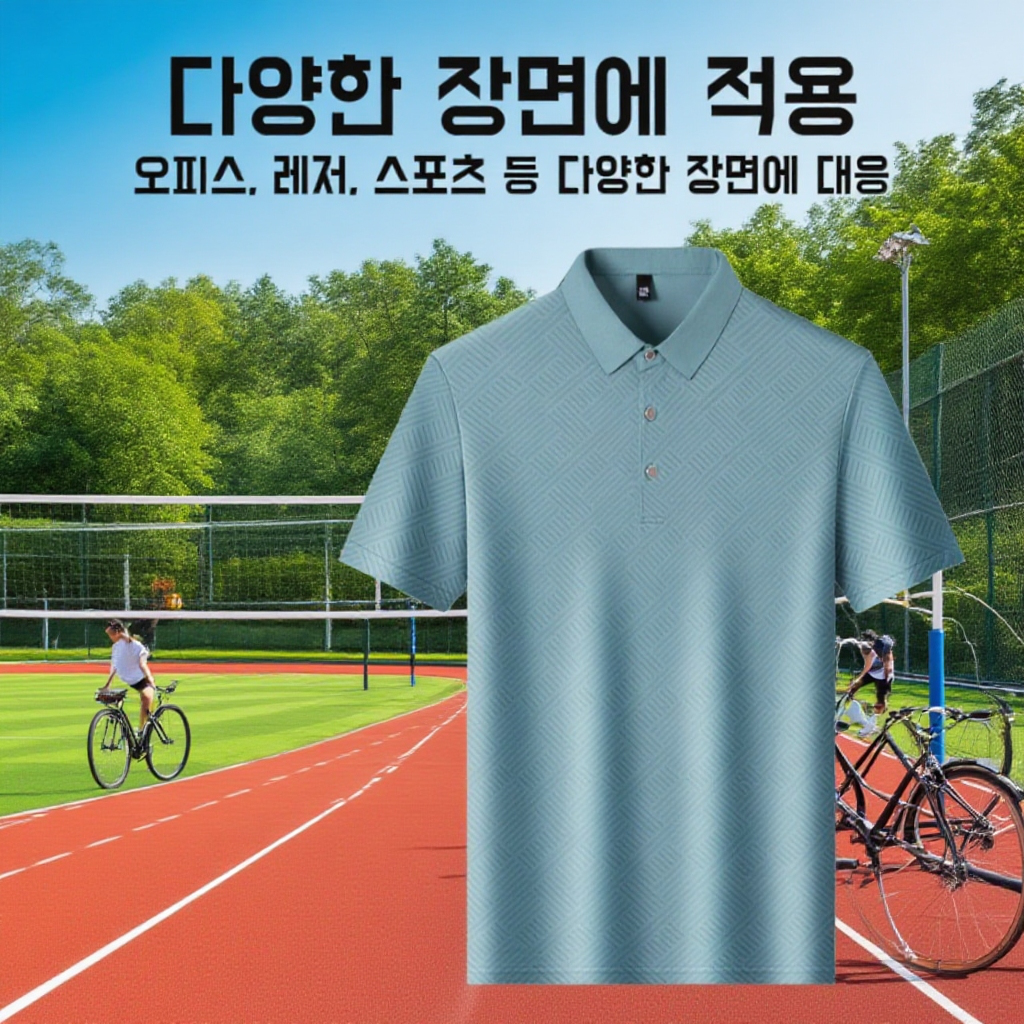 중장년 시원한 스킨 터틀넥 반팔