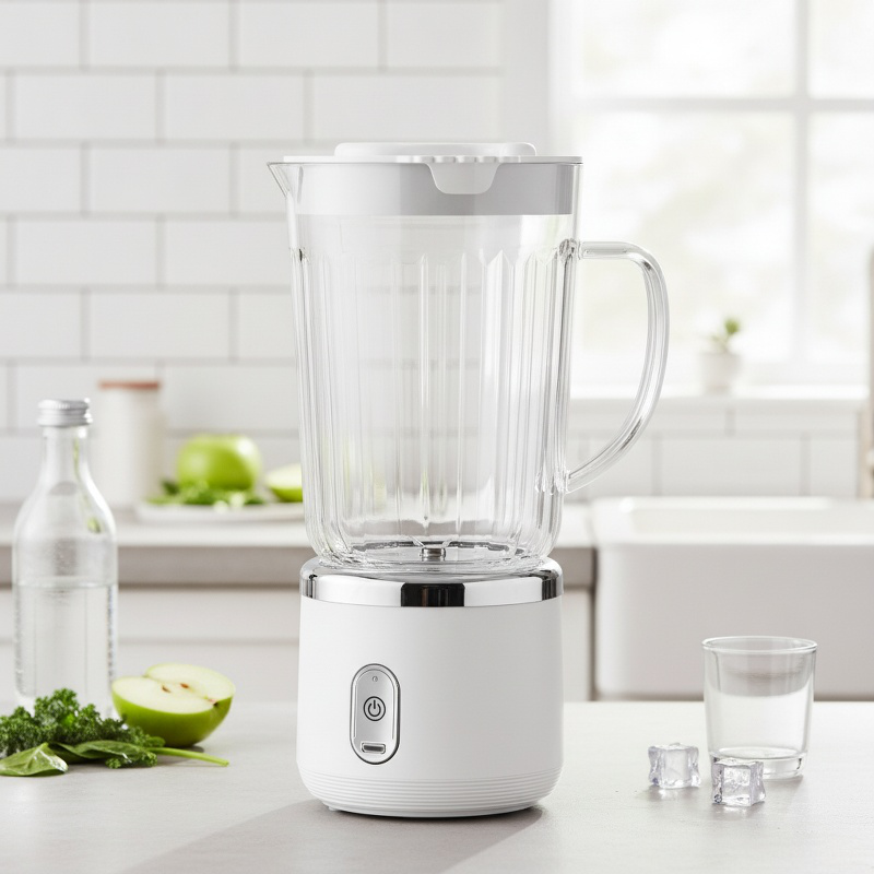 Exprimidor eléctrico portátil en cocina moderna