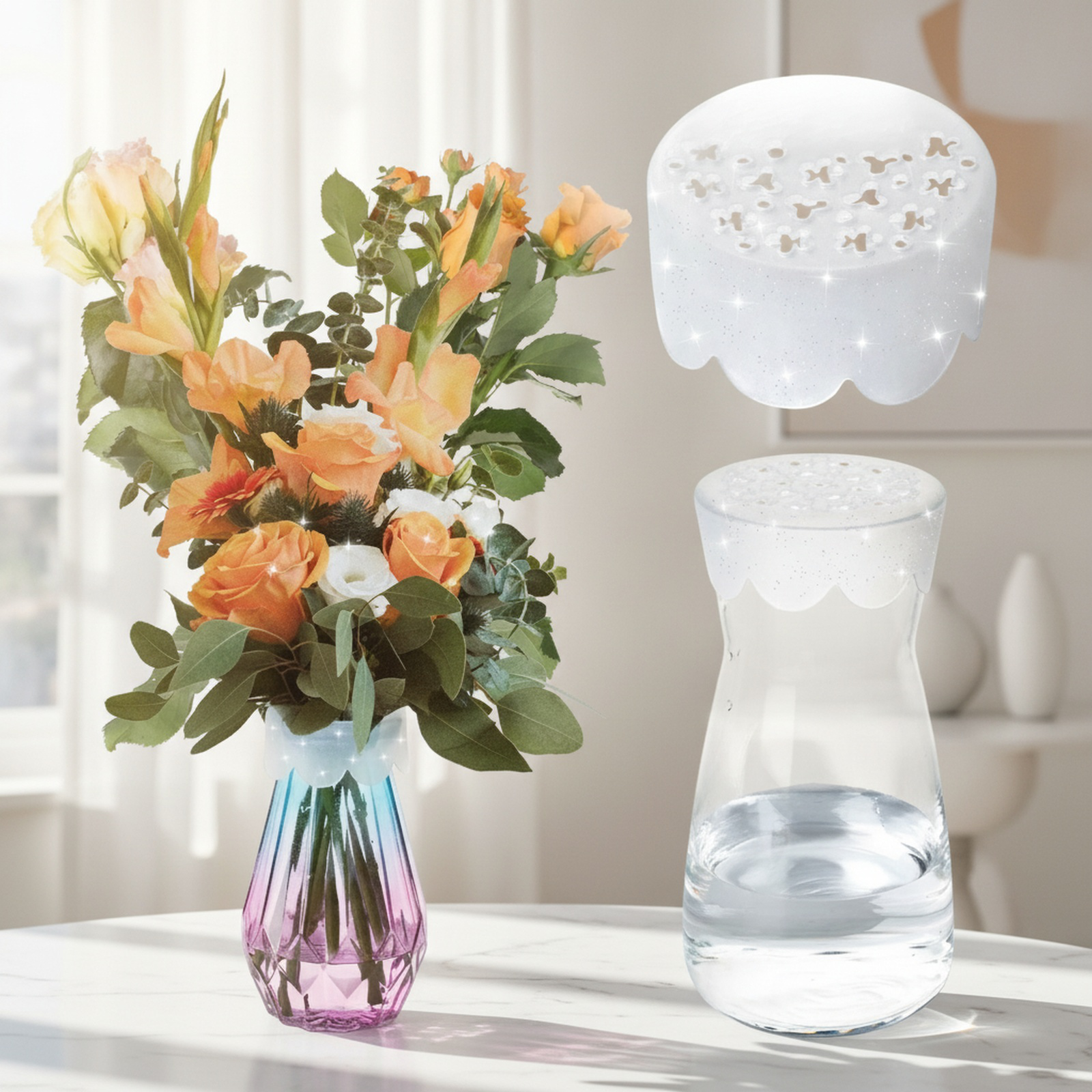 Silikon Blumenstrauß Halter in Vase