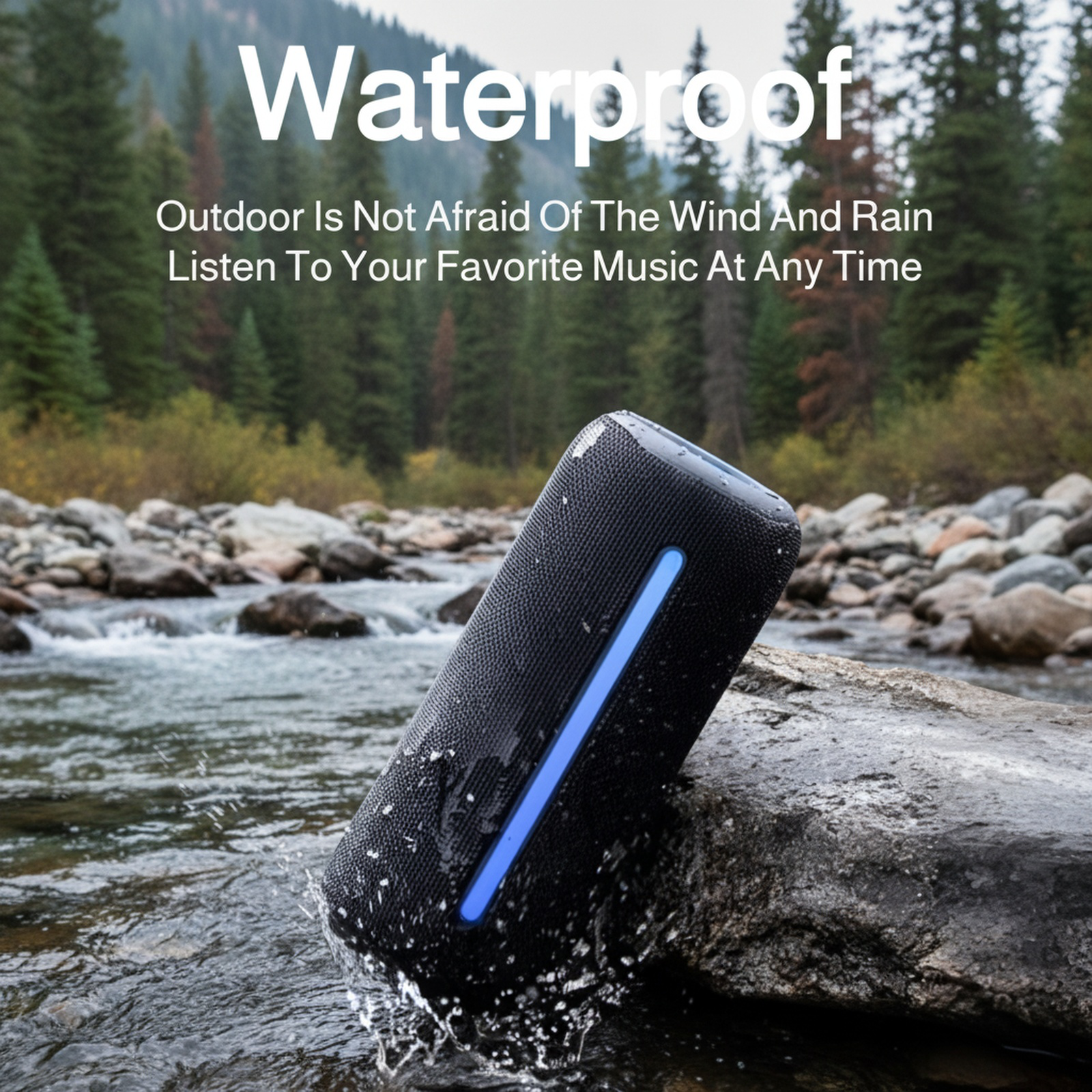 Wireless Bluetooth speaker with easy-carry handle for travel