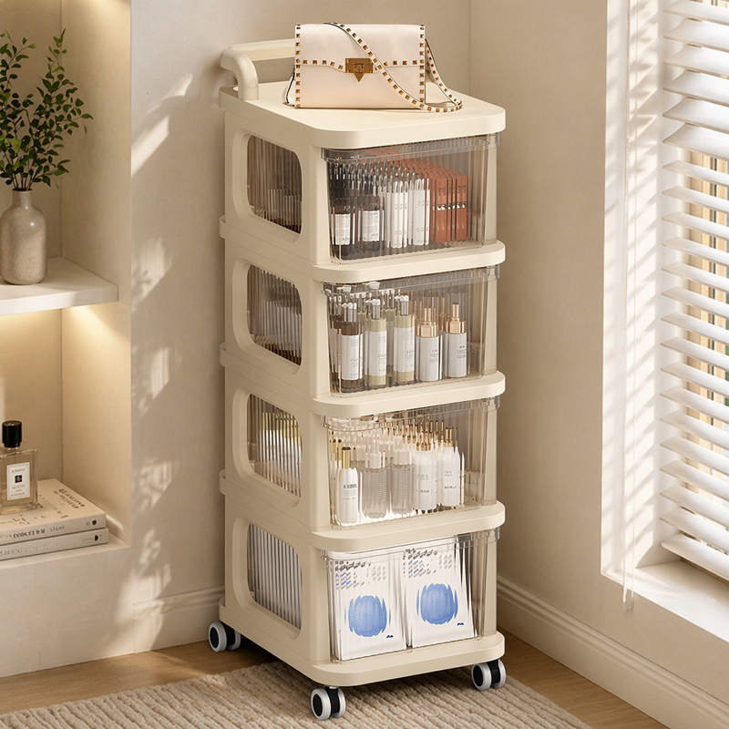 Estante de almacenamiento de cocina y baño de varias capas, carrito móvil