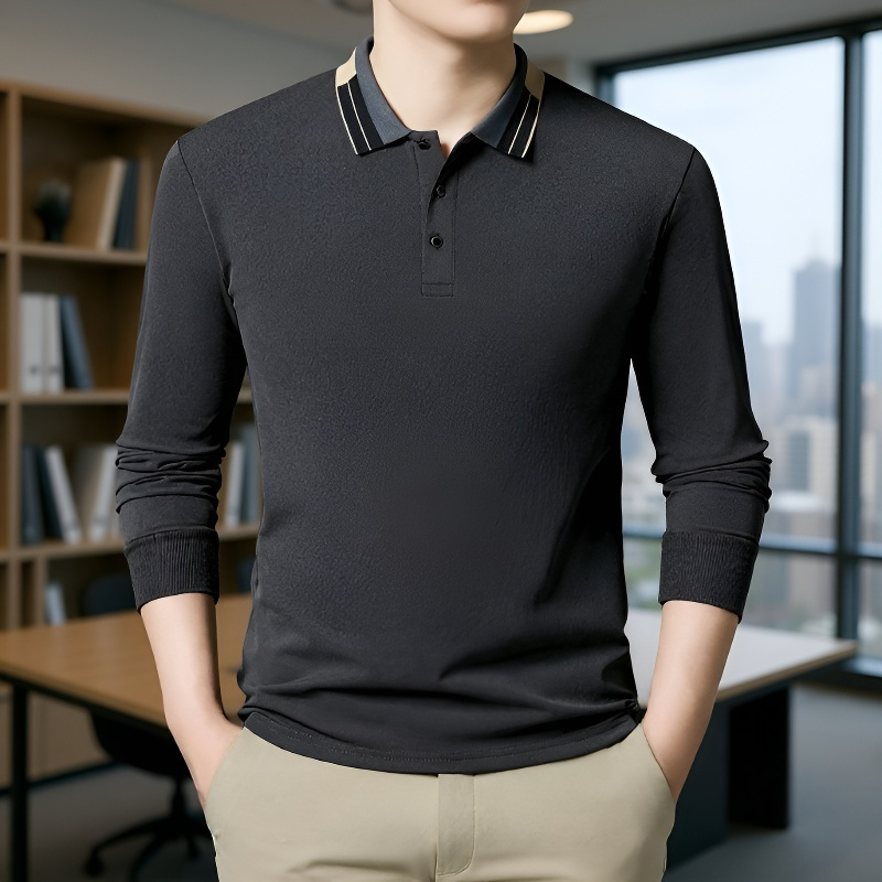 패션 얇은 중년 남성 긴팔 셔츠 터틀넥 솔리드 레깅스 긴팔 셔츠 캐주얼 패션 레깅스