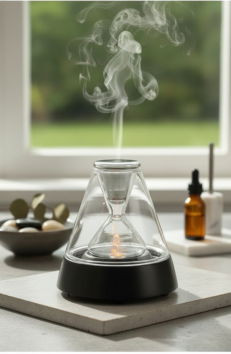Compact essential oil diffuser for nightstand
