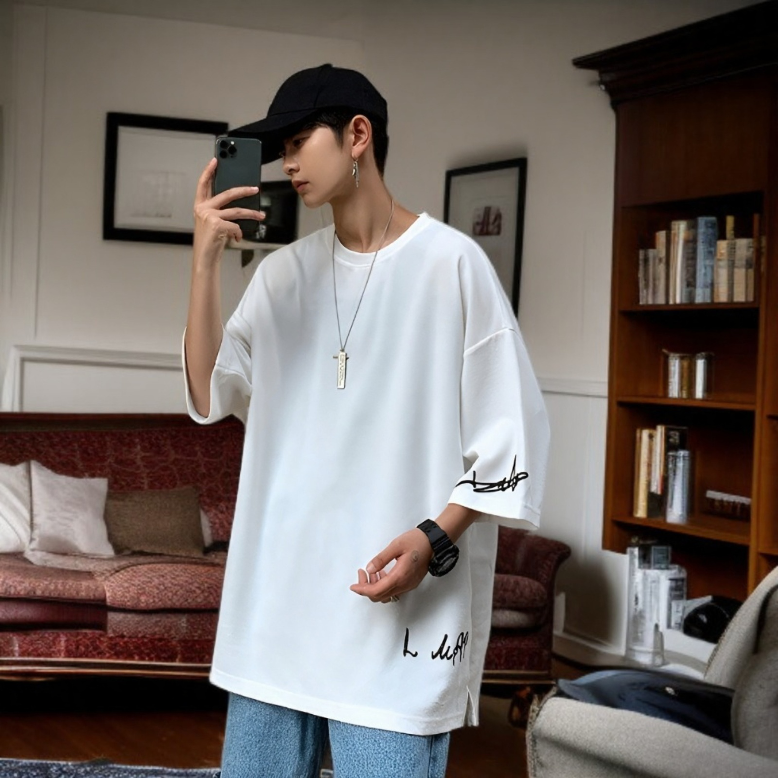 2020年夏新作メンズ半袖Tシャツトップス、ユースメンズ服、トレンディなゆったりフィットアンダーシャツ、卸売