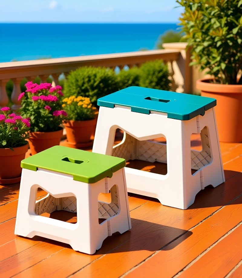 Folding stool as extra seating for fishing trips