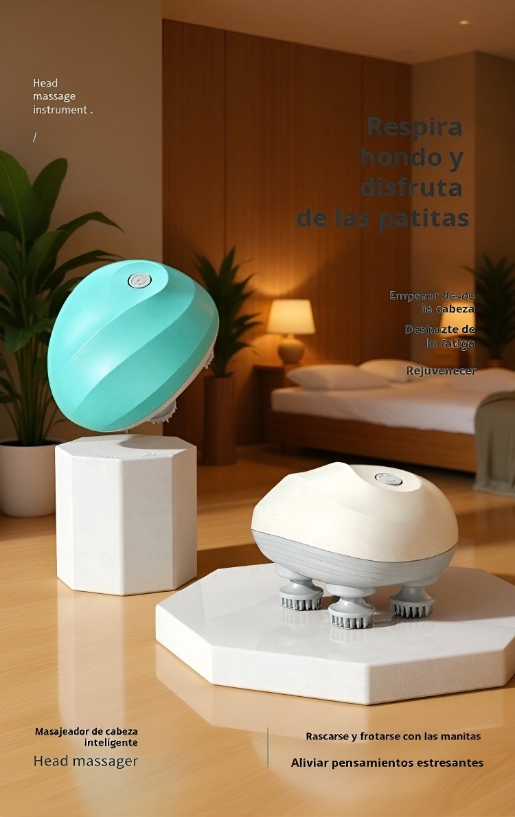 Mini masajeador de cabeza inteligente en uso