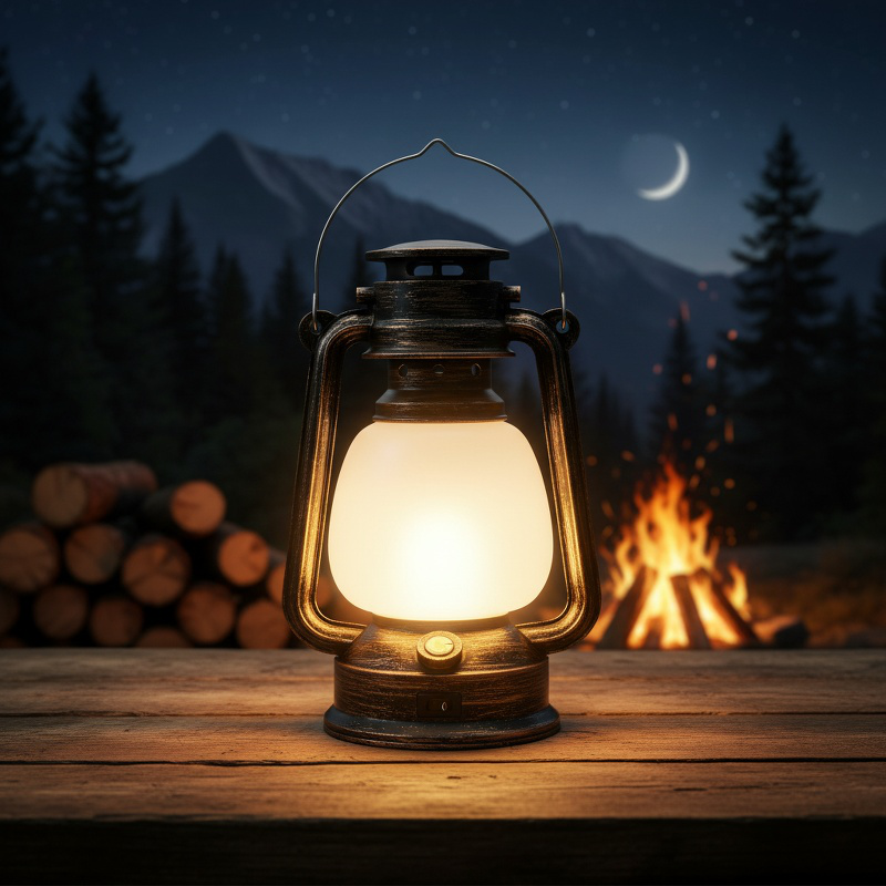 Portable rechargeable lantern for hiking and camping
