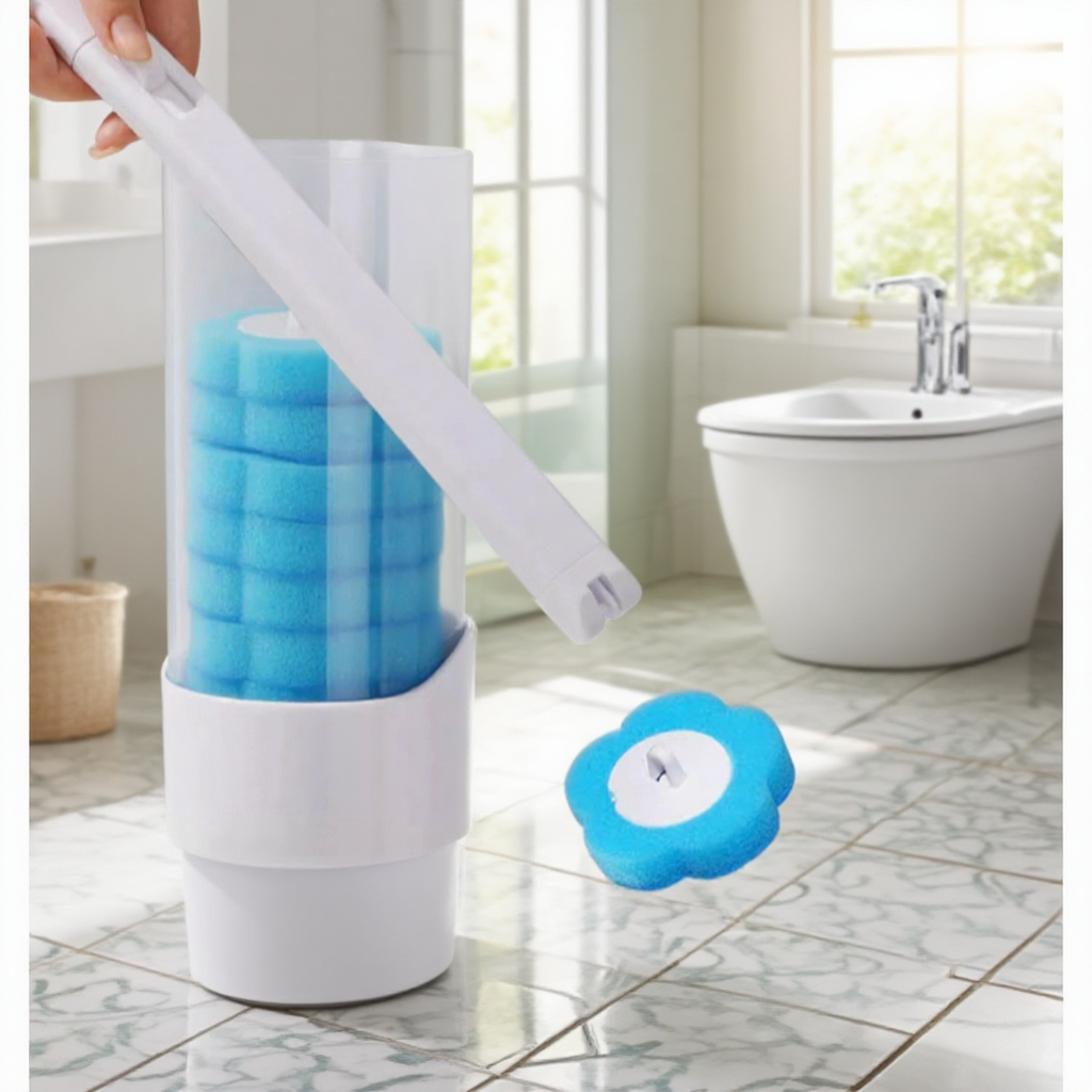 清潔で手を汚さず、交換可能なブラシヘッド付きトイレブラシセット