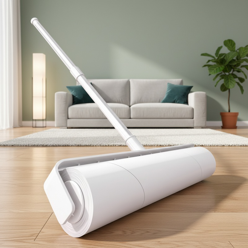 Nouveau rouleau adhésif à manche long et amovible, usage domestique