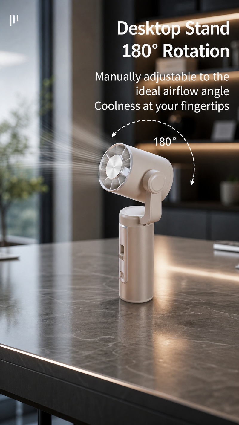 Fashionable wearable fan for summer heat relief
